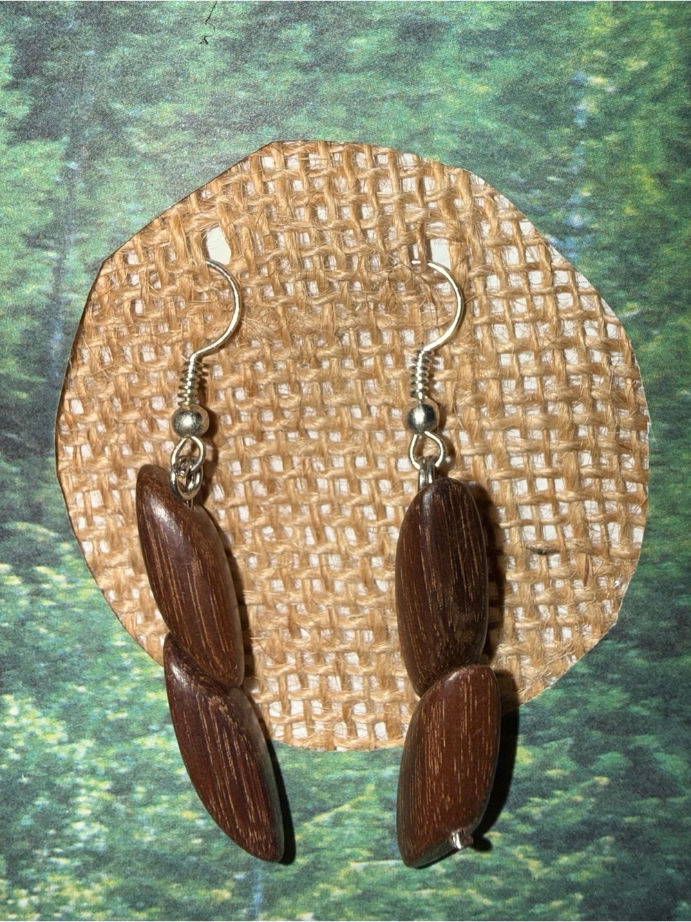 Handcrafted Brown Wooden Drop Earrings - Natural Style